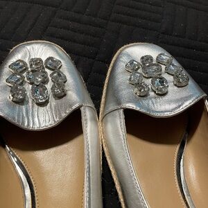 Judith Ripka Silver Embellished Flats